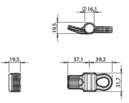 Pommier pièce à came - pour fermeture Ø 16 mm - galvanisée
