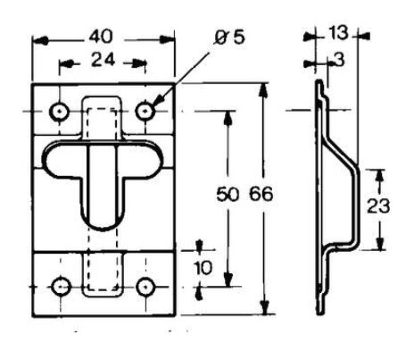Pommier deurhaak houder - voor haak 1332359 / 244770088 - RVS