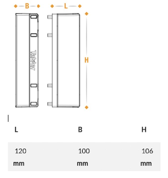 Takler corner piece 100 mm high - for side protection board - grey plastic