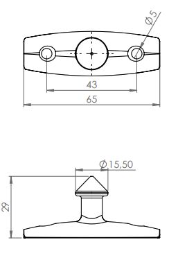 Rhiwa Quality door stop pin - 25 mm - for holder 1332181 - aluminum
