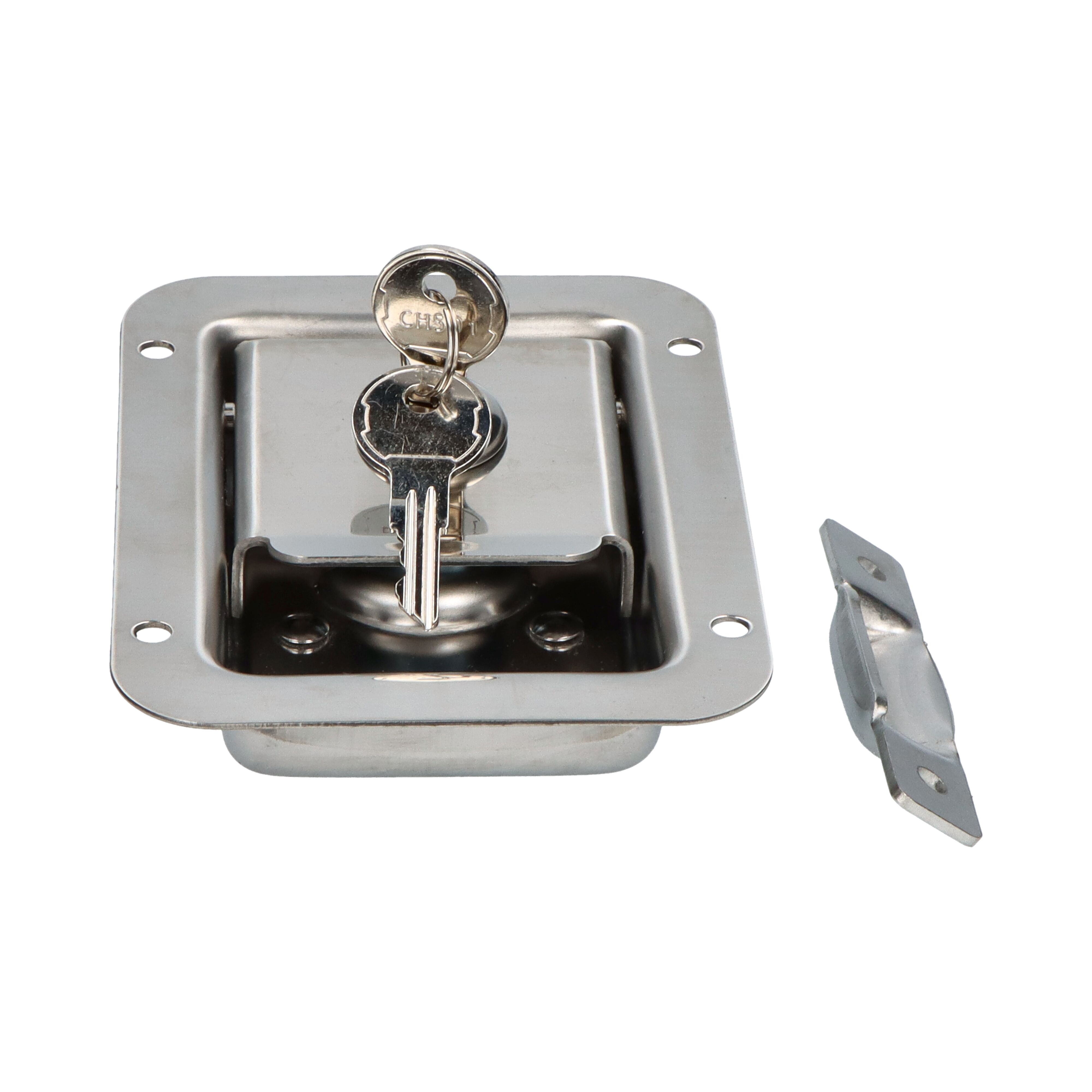 Pommier internal lock - 120 x 92 x 23 mm - with lock catch - stainless steel
