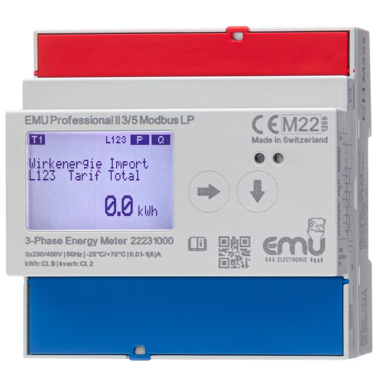 EMU 3-fase indirect kWh-meter Professional II 3/5 Modbus LP