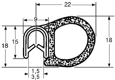 Pommier klembies met bol - klembereik 1,5-3,5 mm - hoogte 15 mm - rol 50 meter