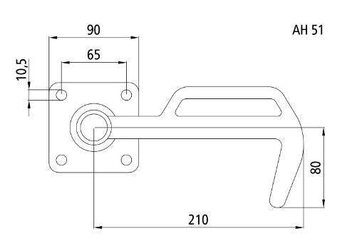 Rhiwa Quality hook no. 3 - right - with bracket - zinc-plated