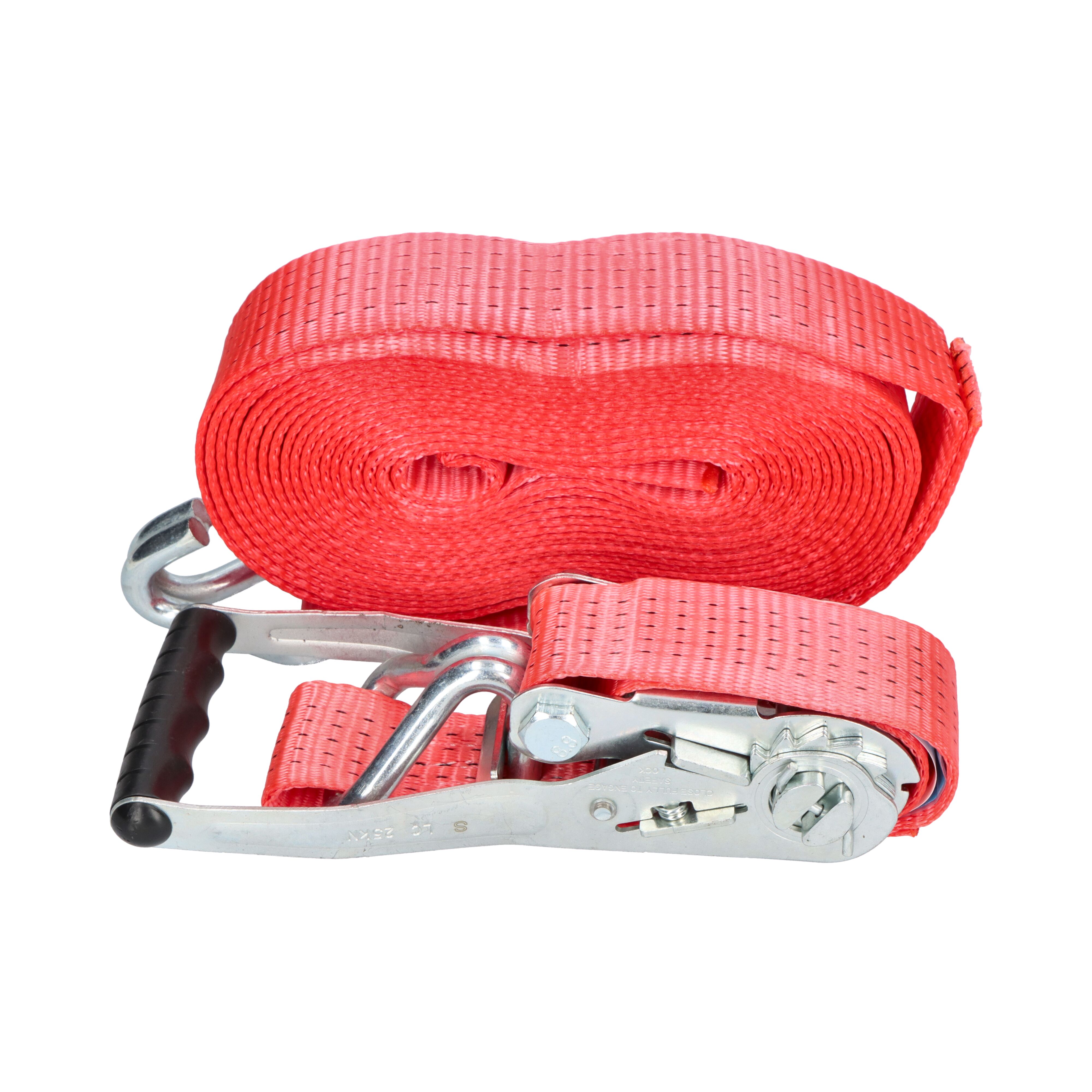Rhiwa Quality sjorband 50 mm - met ratelsluiting en dubbele punthaak - 9000 mm