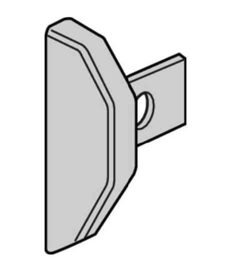 Pommier end cap 25 mm - for guard frame - aluminum