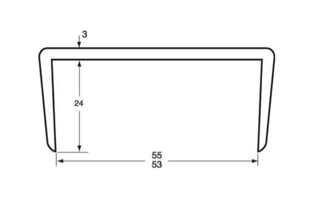 Pommier door profile 53-55 mm - grey - 5 meter