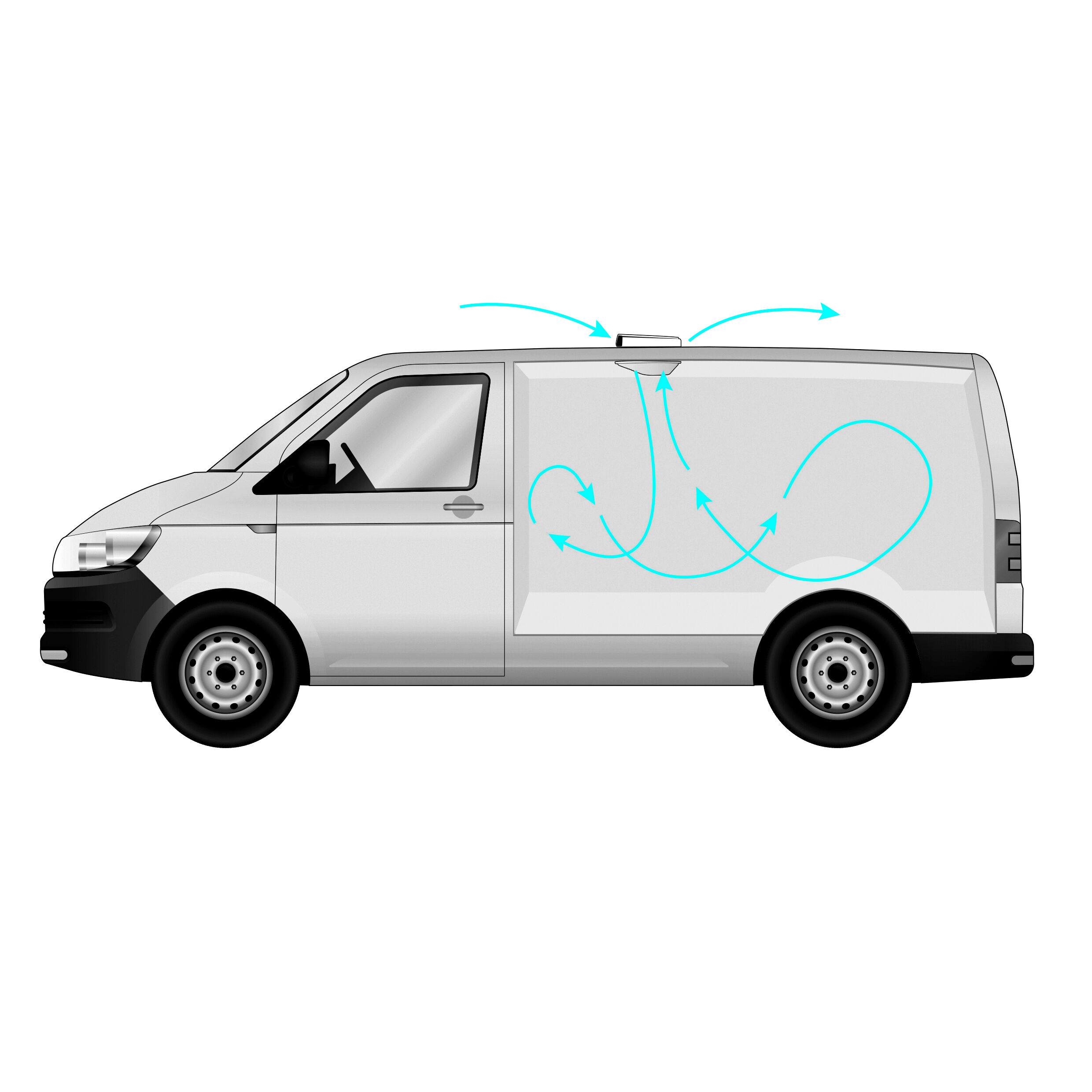 Rhiwa easy Aero ventilateur de toit électrique pour camionnette - blanc