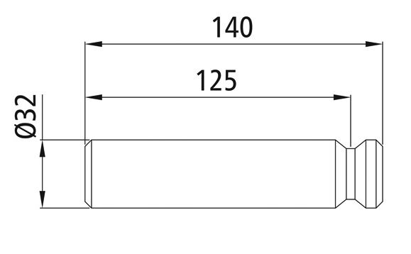 Rhiwa Quality boulon d'inverseur Ø 32 mm - pour benne à inverseur - acier brillant