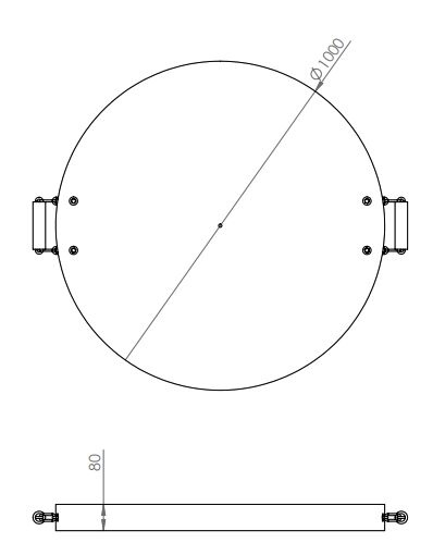 Rhiwa Quality stempelplaat Ø 1000 x 80 mm - rond