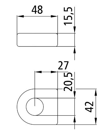 Rhiwa Quality weld-on eye - for hook no. 3 - plain steel