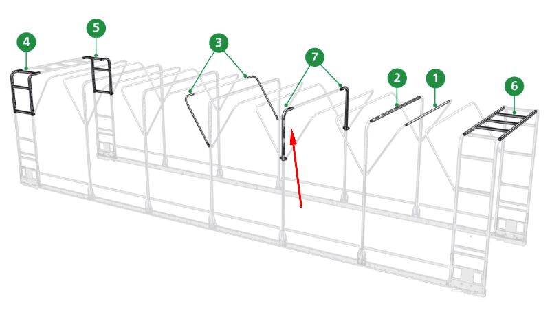 Edscha bow middle - for Edscha sliding bow roof