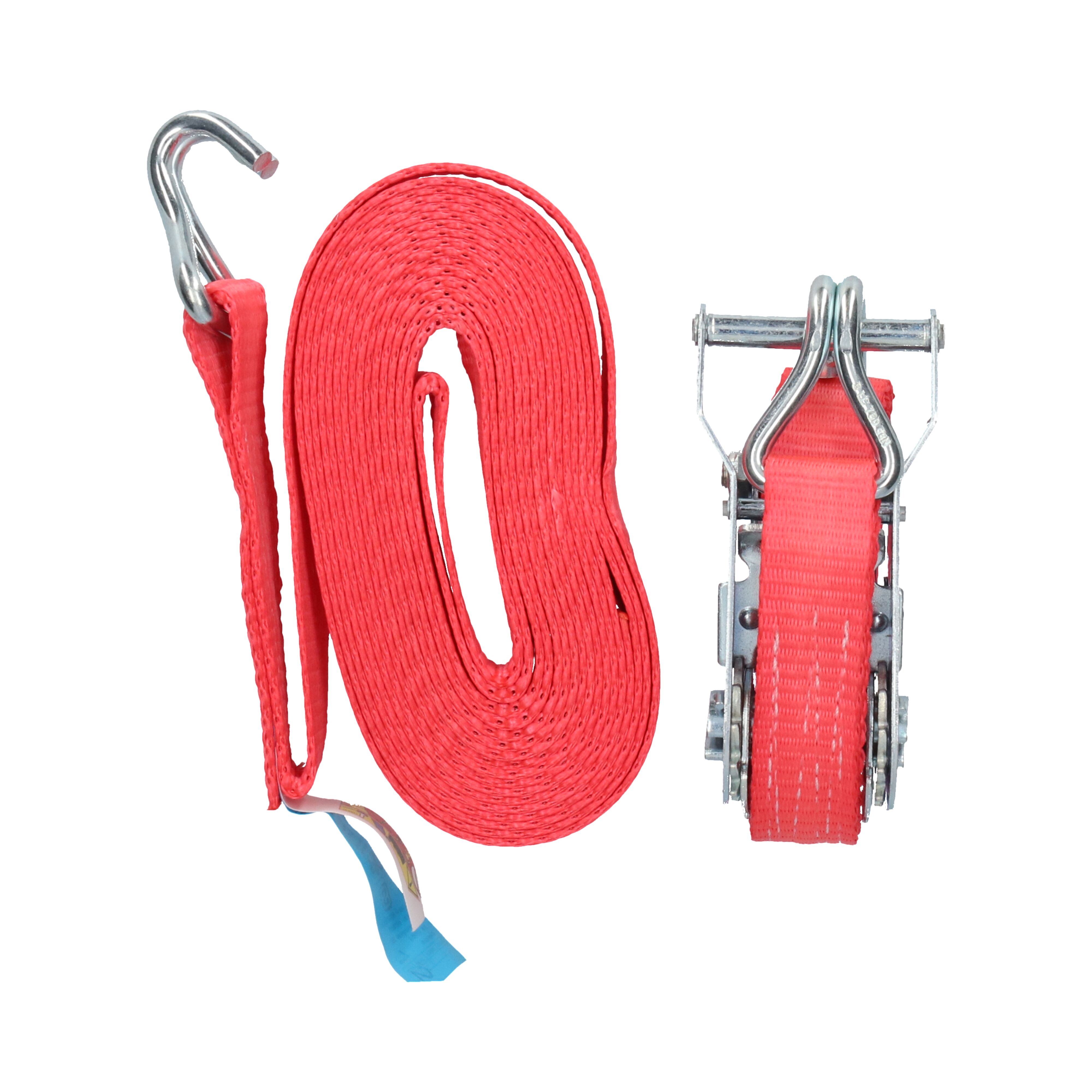 Rhiwa Quality sjorband 25 mm - met ratelsluiting en dubbele punthaak - 6000 mm