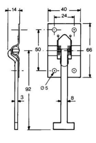 Pommier deurhaak 92 mm - voor houder 1332367 - verzinkt