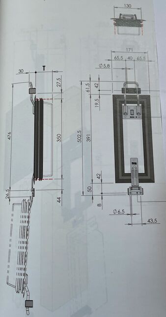 Pommier ventilation hatch 110 x 330 x 75 mm (WxHxD) - frontside