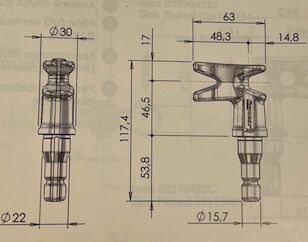 Pommier locking gear clasp - model ST3 - for locking Ø 22 mm - staininless steel