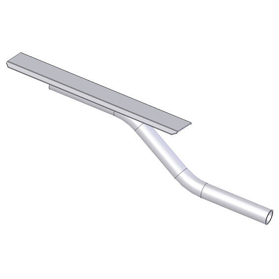 PWP mudguard bracket with curved pipe Ø 42.4 mm - for tandem mudguard - HDG