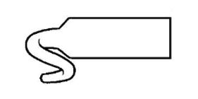 Pommier hook with pigtail - type C - 95mm long - left