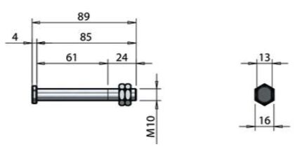 Pommier hinge pin - for hinge plate trestle width 50/52/58 mm - zinc-plated