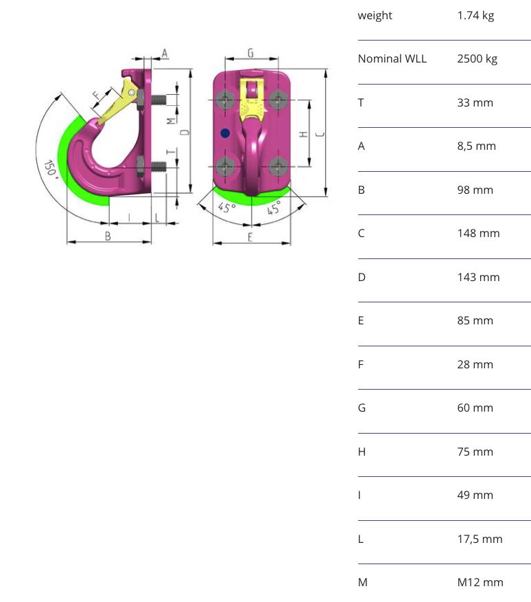RUD screwable hook VABH-B - 2,5t