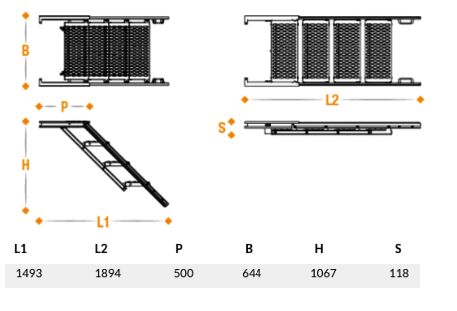 Takler trap uittrekbaar - 5 treden - 1894 x 644 mm (LxB) - aluminium