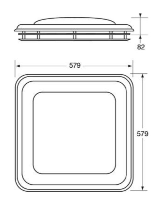 Pommier escalier 579 x 579 mm - dimensions intérieures 500 x 500 mm