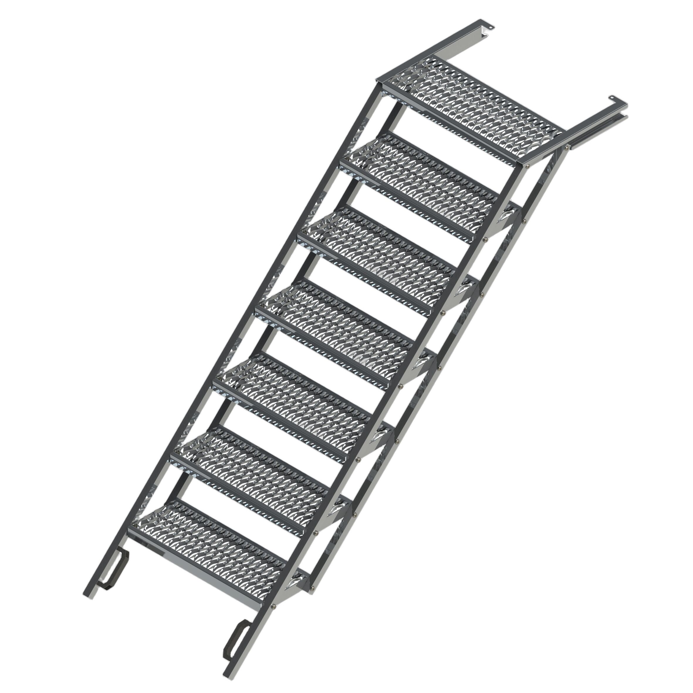 PWP marchepied rétractable - 7 marches - 2462 x 825 mm (L x l) - aluminium