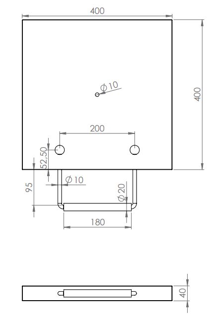Rhiwa Quality outrigger pad 400 x 400 x 40 mm