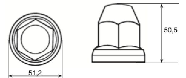 Rhiwa Quality wheel nut cover M33 - plastic black