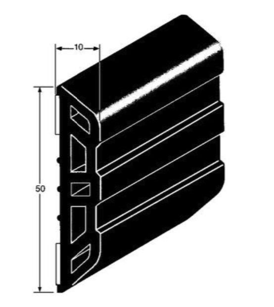 Pommier guard frame 50 mm - black PVC - 10 meter