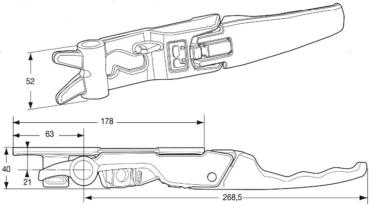 Pommier handle - for substructure locking 1201120 - Ø 18 mm-  zinc-plated