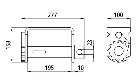 Rhiwa Quality lashing drum base plate 195 x 100 mm - steel in primer