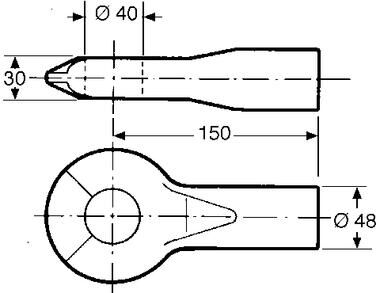 Pommier drawbar eye short Ø 40 mm - without collar - weldable - steel