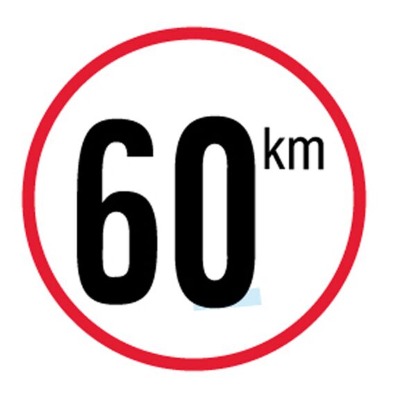 Rhiwa Quality maximum speed sticker - 60 km - Belgium