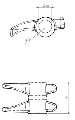 Pommier pièce de butée - pour fermeture de la sous-structure Ø 18 mm - galvanisée