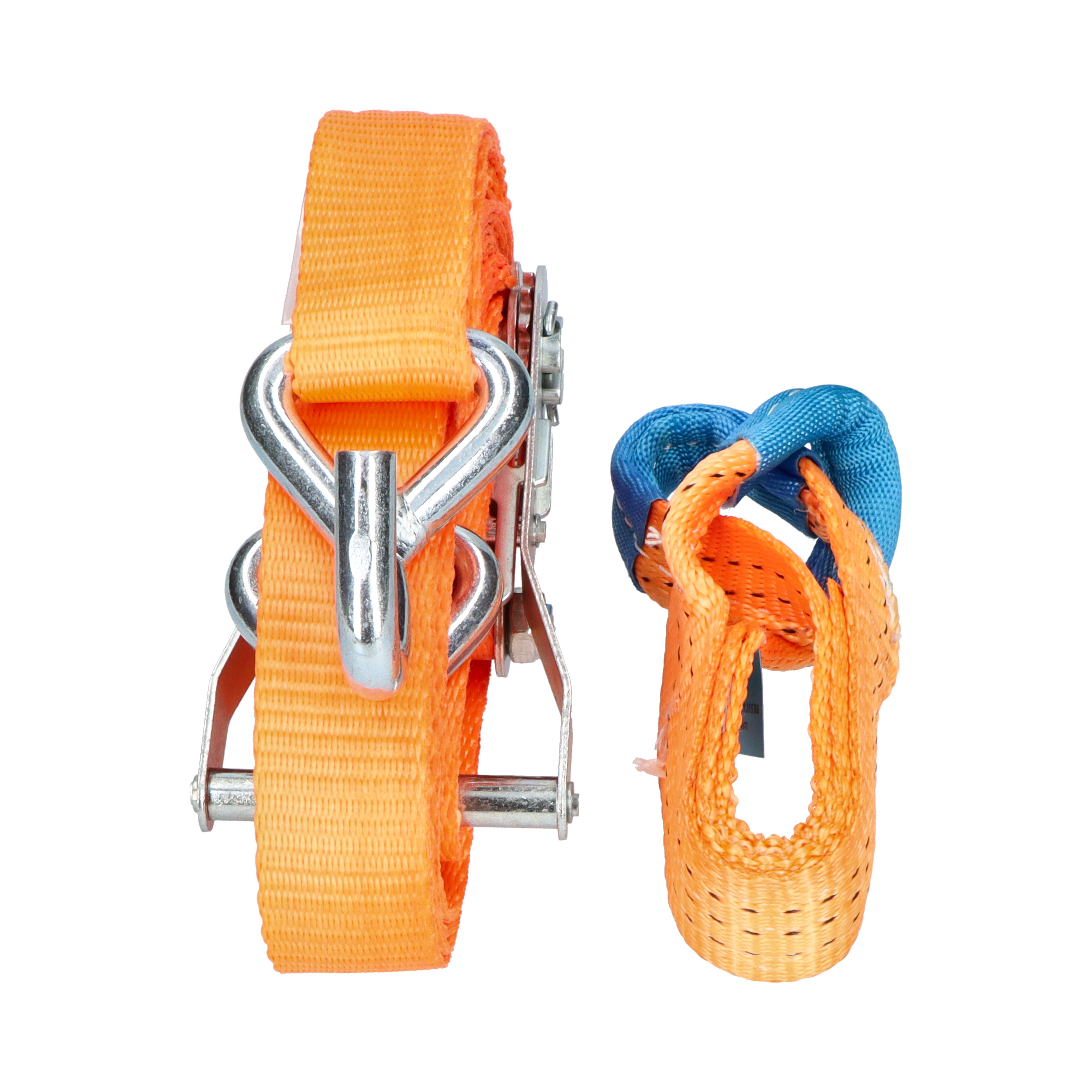 Rhiwa Quality lashing strap car support 2 point - 35 mm - with ratchet and pointed hook - 3300 mm