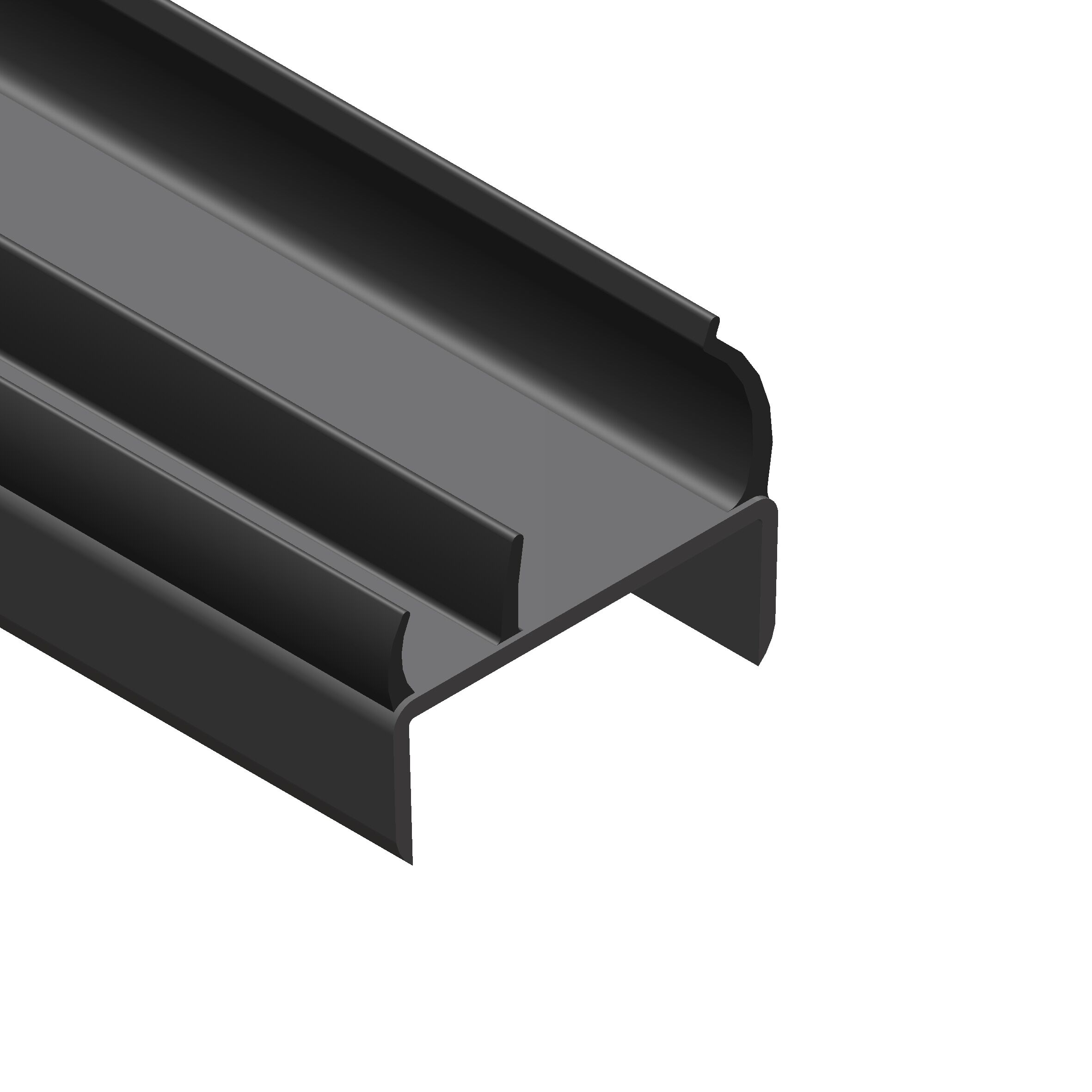 Pommier container door profile 65 mm - grey/black - 5 meter