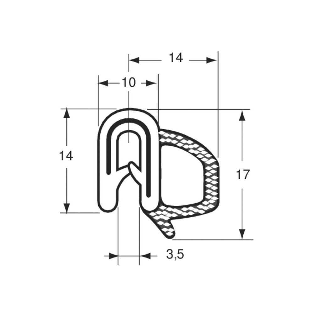 Pommier klembies met bol - klembereik 3,5 mm - hoogte 14 mm - rol 50 meter