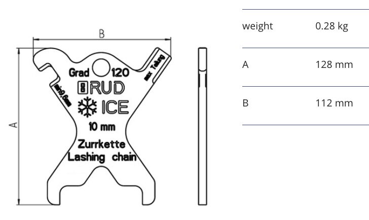 RUD ICE-Sjorketting testmeter IVSK-CURT-K-KPL-13