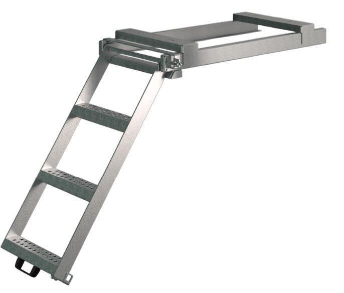 Takler marchepied escamotable – 3 marches – 1040 x 462 x 135 mm (LxlxH) – Galvanisé à chaud