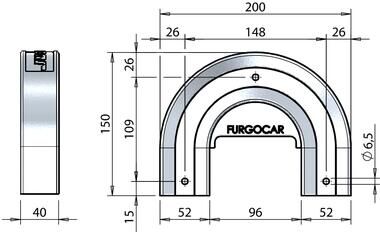 Pommier curve C-profile - for rail meat rail system aluminum