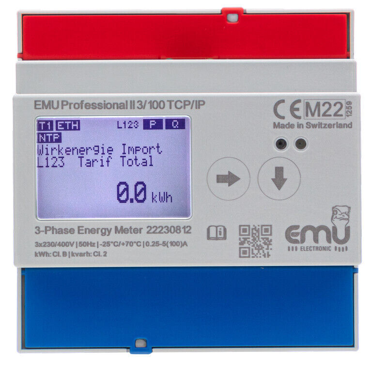 EMU 3-fase direct kWh-meter Professional II 3/100 TCP/IP