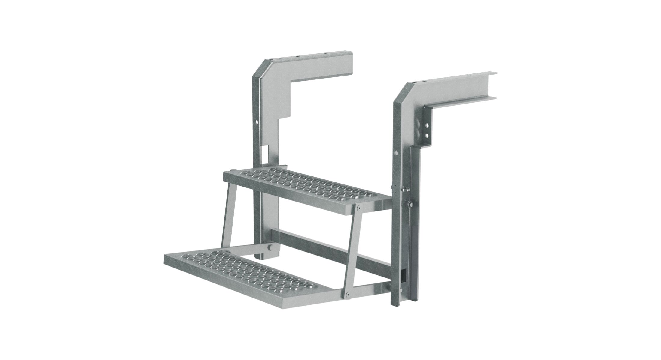 Takler escalier rebattable – 2 marches – 650 x 745 mm (HxL) – avec marches larges