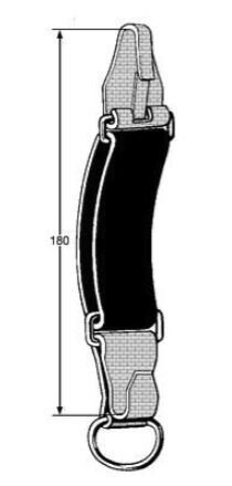 Pommier tension rubber with hooks - 180 mm - rubber with zinc-plated
