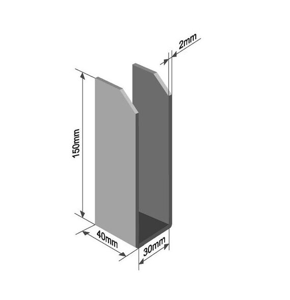 Rhiwa Quality plankhouder - open - 30 mm binnenmaat - staal