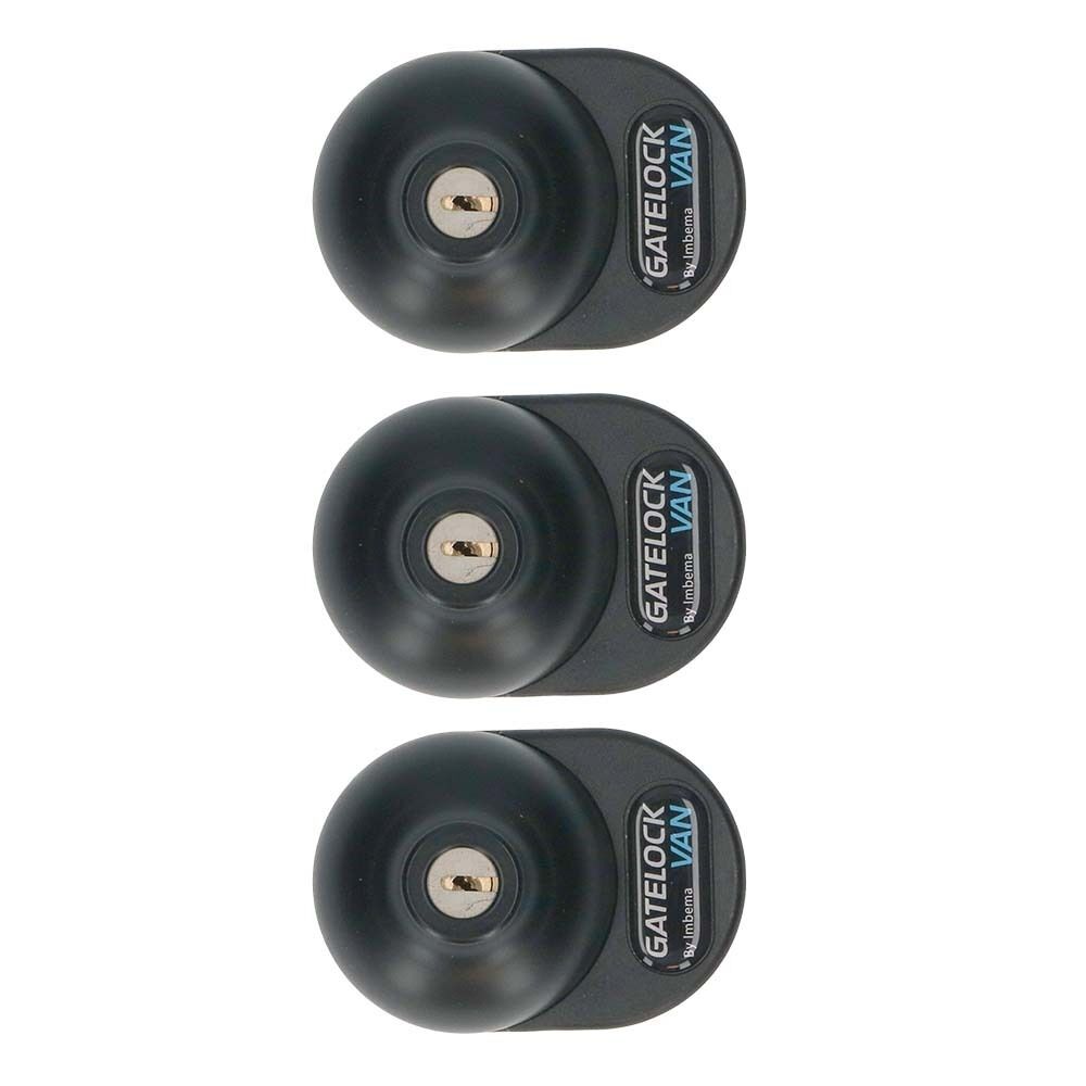 GATELOCK T-lock - slamlock - lot de 3 serrures - noir