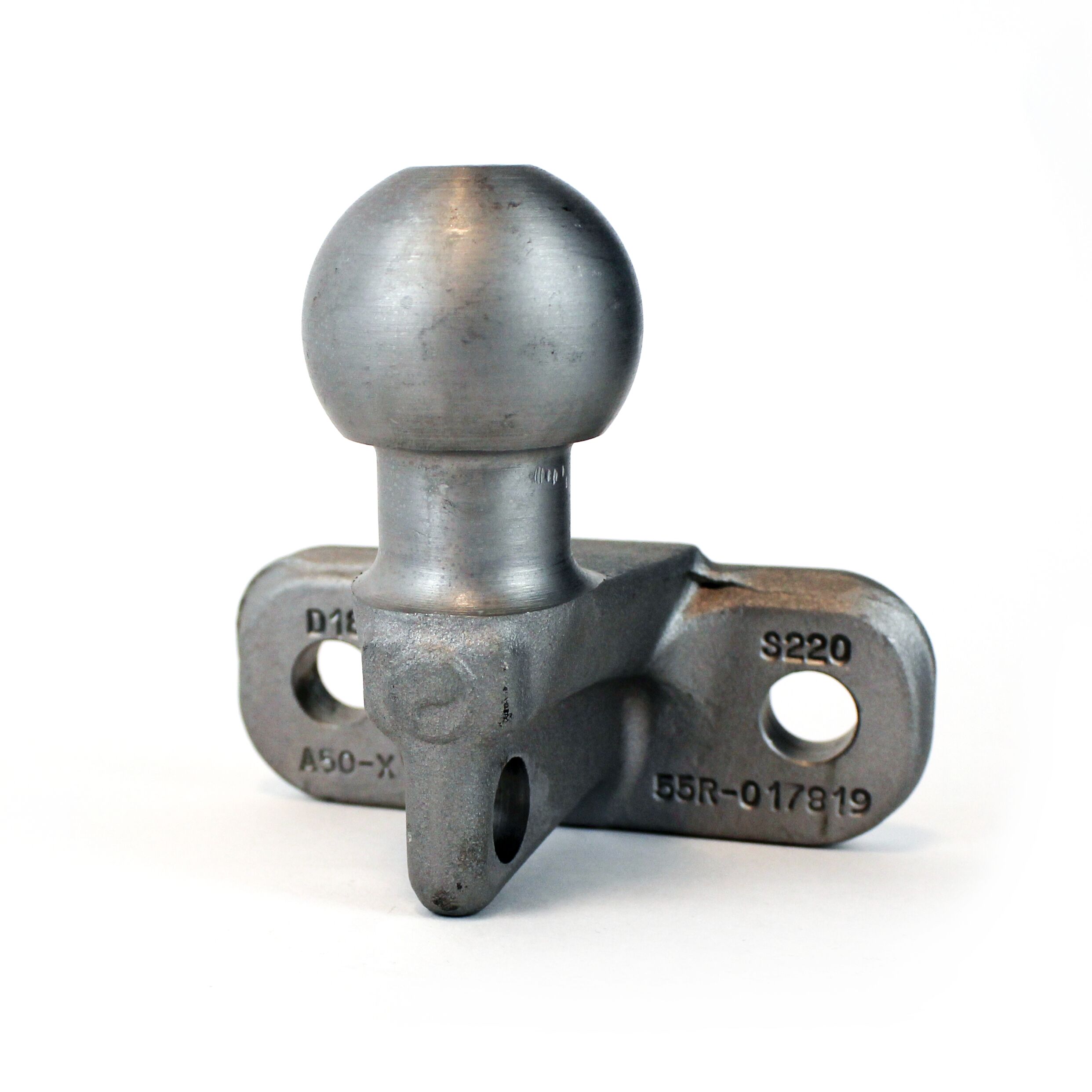 Pommier boulon à bille Ø 50 mm - 2 trous - 18 kN - argent