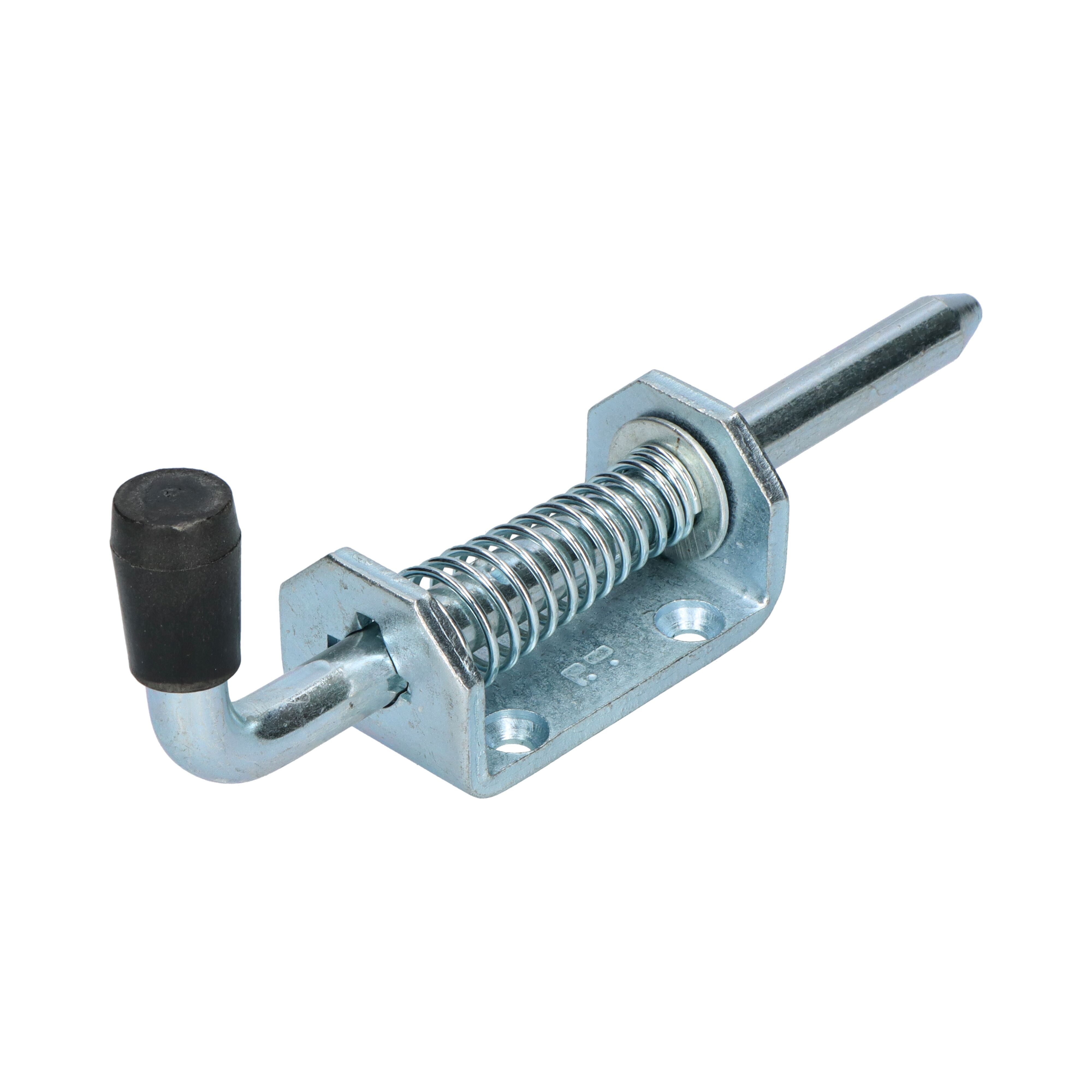 Pommier draw latch with pin Ø 12 mm - with spring and black cap - zinc-plated