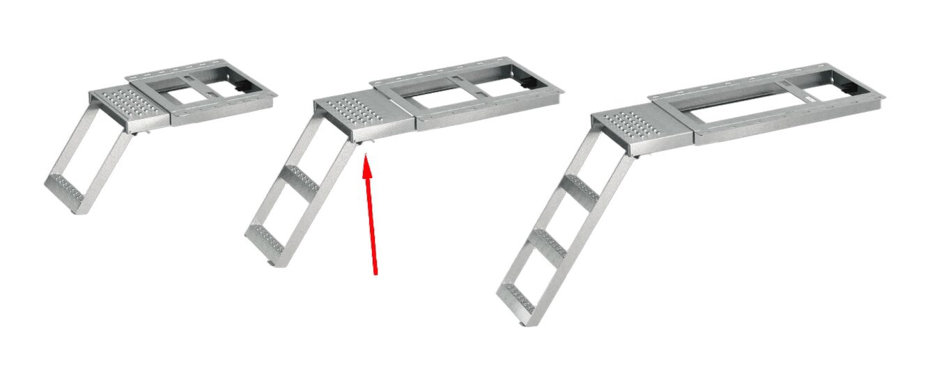 Takler marchepied escamotable - 2 marches - 654 x 420 mm (Lxl) - avec plateau