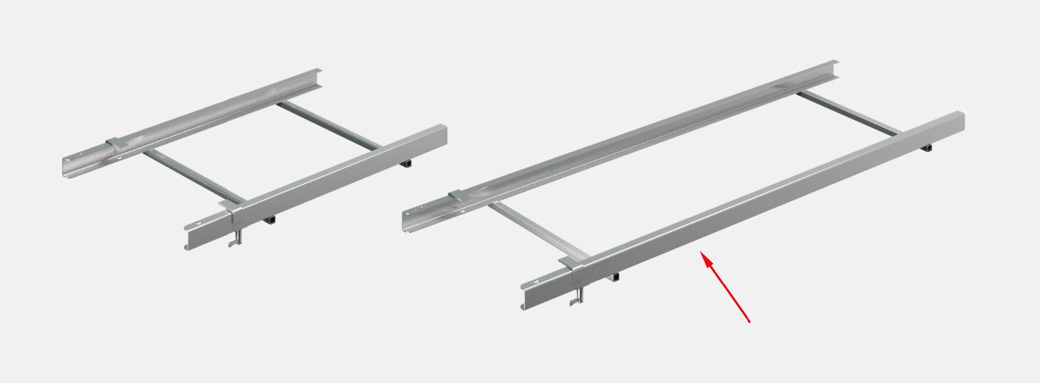 Takler support frame 2065 x 710 mm (LxW) - for pull out ladder - HDG